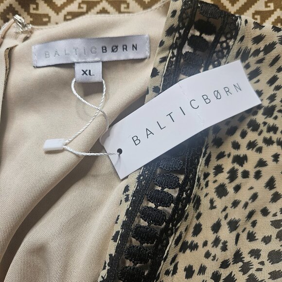 NWT BALTIC BORN Cha Cha Maxi Dress Womens SZ X-Large Beige/Black Boho Chic Flowy - Picture 5 of 16